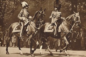 King Edward at the Head of the Brigade of Guards, Turns, Unperturbed, to Make Inquiry After Revolve by Unbekannt
