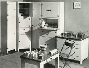 Kitchen furniture by Heals, London, 1937
