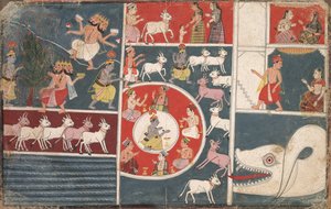 Krishna Playing the Flute and Other Episodes from the Bhagavata Purana by Unbekannt