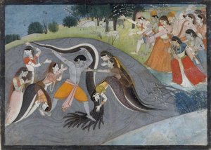 Krishna Subduing Kaliya, the Snake Demon