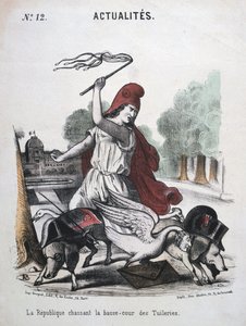 La Republique Chassant la Basse-cour des Tuilleries, allegorical cartoon