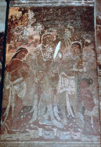 Lady at her toilet, cave fresco, Ajanta, India. 1st-5th century. 20th century