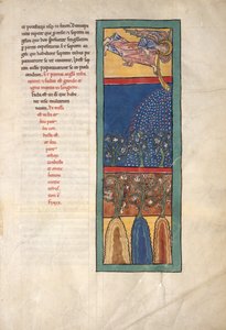 Leaf from a Beatus Manuscript: the First Angel Sounds the Trumpet by Unbekannt