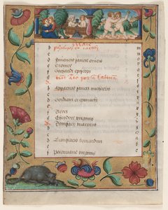 Leaf from a Psalter and Prayerbook: Calendar Page with Labors verso, c. 1524 by Unbekannt