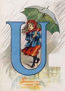 Letter U: Ursula in the Rain with an Umbrella