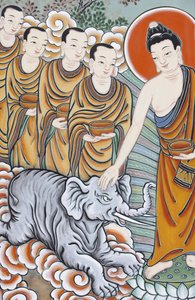 Life of Buddha: Taming an Elephant, Seoul, South Korea by Unbekannt