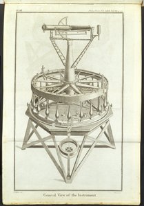 Line Engraving of the First Great Theodelite (3 ft Horizontal Circle) Depicted in the Philosophical Transactions of the Royal Society Vol by Unbekannt