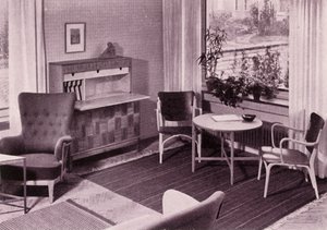 Living-room furniture by Carl-Axel Acking, made by A.B. Svenska Mobelfabrikerna