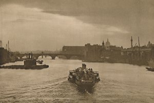 London-On-Sea: The Daily Excursion Boat Heads Into The Sunset On Its Return From Margate, c1935 by Unbekannt