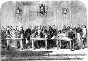 Lord Elgin Signing the Treaty of Tainjin to End the Second Opium War, 1858