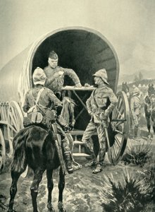 Lord Roberts Writing Despatches in the Transport Wagon in Which He Slept, 1901 by Unbekannt