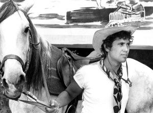 Lucio Battisti with a horse