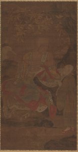 Luohan Holding a Fly Whisk, with Attendant