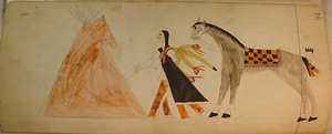 Maffet Ledger: Indian and horse, ca. 1874-81