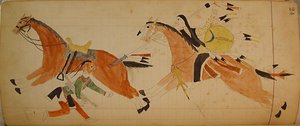 Maffet Ledger: Two Indians with horses, ca. 1874-81