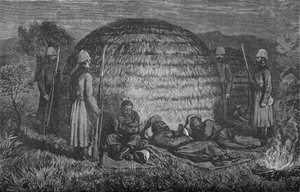 Major Marter and His Men Guarding Cetewayo in the Native Kraal by Unbekannt