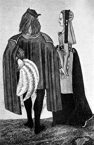 Male and female costume, late 15th-early 16th century