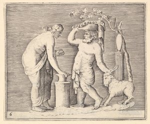 Man and Woman Sacrificing a Goat by Unbekannt