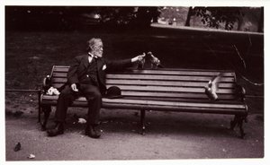 Man on a park bench, c 1920 by Unbekannt