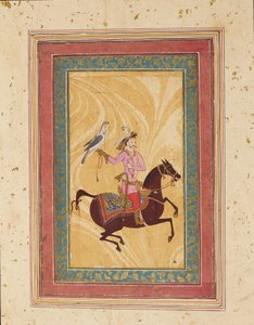 Man on Horse with a Hawk by Unbekannt