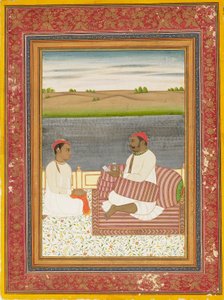 Man Seated on a Terrace with an Attendant or Pupil