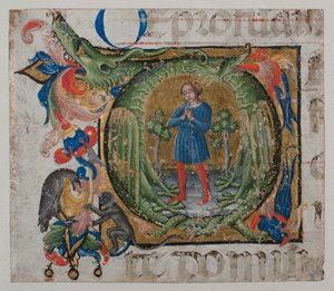 Manuscript Illumination with Initial Q, from a Choir Book, First Half 15th Century by Unbekannt