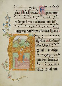 Manuscript Leaf with Initial A, from a Gradual, German, second quarter 15th century by Unbekannt