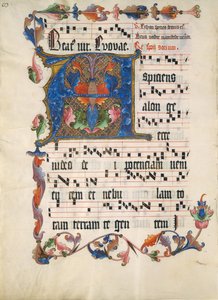 Manuscript Leaf with Initial A, from an Antiphonary