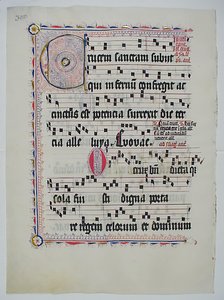 Manuscript Leaf with Initial C, from an Antiphonary, German, Second Quarter 15th Century by Unbekannt