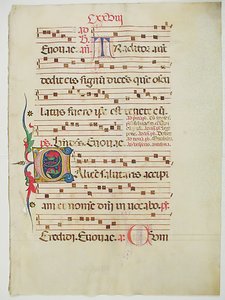 Manuscript Leaf with Initial C, from an Antiphonary, Italian, 15th century