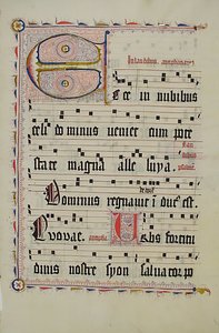 Manuscript Leaf with Initial E, from an Antiphonary, German, second quarter 15th century by Unbekannt