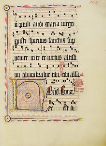 Manuscript Leaf with Initial H, from an Antiphonary by Unbekannt