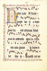 Manuscript Leaf with Initial H, from an Antiphonary