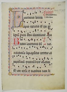 Manuscript Leaf with Initial L, from an Antiphonary by Unbekannt