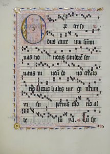 Manuscript Leaf with Initial O, from an Antiphonary, German, second quarter 15th century by Unbekannt