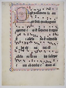 Manuscript Leaf with Initial P, from an Antiphonary, German by Unbekannt