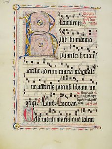 Manuscript Leaf with Initial R, from an Antiphonary, German, second quarter 15th century by Unbekannt