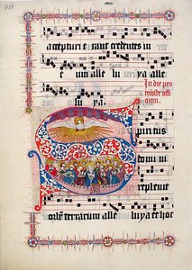 Manuscript Leaf with Initial S, from a Gradual, German, second quarter 15th century by Unbekannt