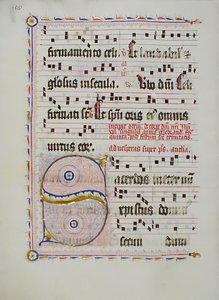 Manuscript Leaf with Initial S, from an Antiphonary, German, second quarter 15th century by Unbekannt