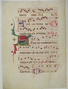 Manuscript Leaf with Initial S, from an Antiphonary, Italian by Unbekannt