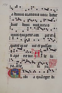 Manuscript Leaf with Initial V, from a Gradual by Unbekannt