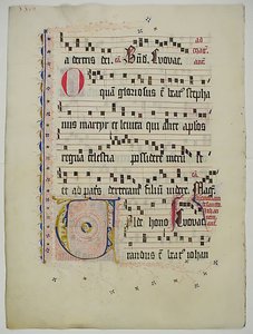 Manuscript Leaf with Initial V, from an Antiphonary, German, second quarter 15th century by Unbekannt