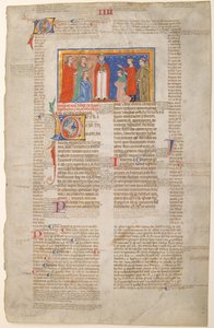 Manuscript Leaf with Marriage Scene, from Decretals of Gregory IX, Italian