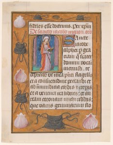 Manuscript Leaf with Saint James the Greater, from a Book of Hours by Unbekannt