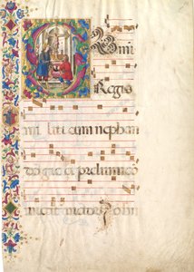 Manuscript Leaf with Saint John Gualbert in an Initial S, early 16th century by Unbekannt