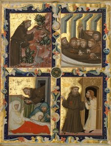 Manuscript Leaf with Scenes from the Life of Saint Francis of Assisi
