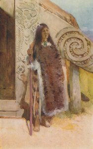 Maori in Native Costume by Unbekannt