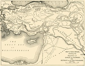 Map of Asia Minor, Expedition of Cyrus the Younger, and Retreat of the Ten Thousand by Unbekannt