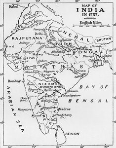 Map of India in 1757 by Unbekannt