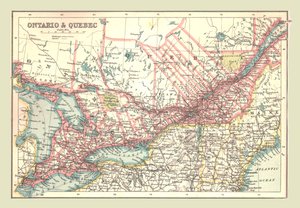 Map of Ontario and Quebec by Unbekannt